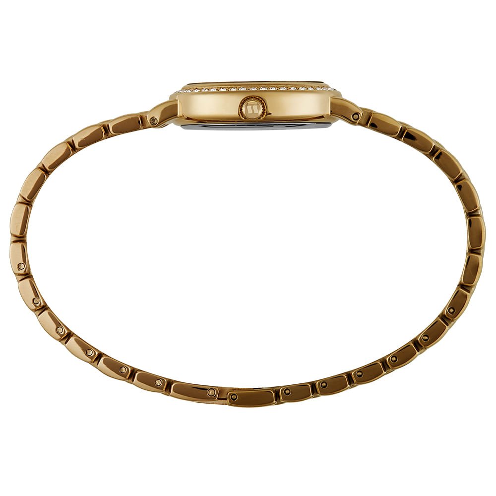 Relógio Feminino Dourado Oval Com Cristais Dourado 3