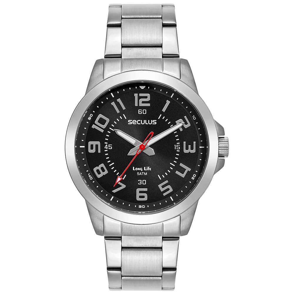 Relógio Masculino Analógico Clássico Todo em Aço Preto