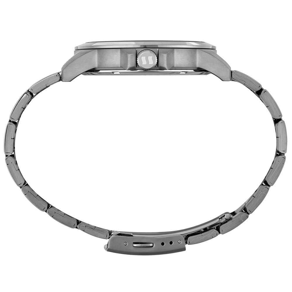 Relógio Masculino Analógico Clássico Todo em Aço Preto Preto 2