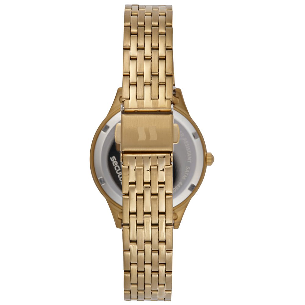 Relógio Feminino Analógico Dourado em Cristais Dourado 3