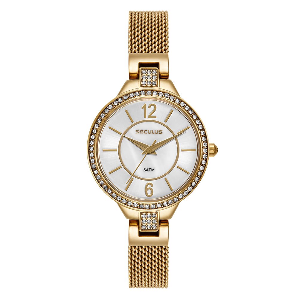 Relógio Feminino Analógico Elegante Dourado Minimalista