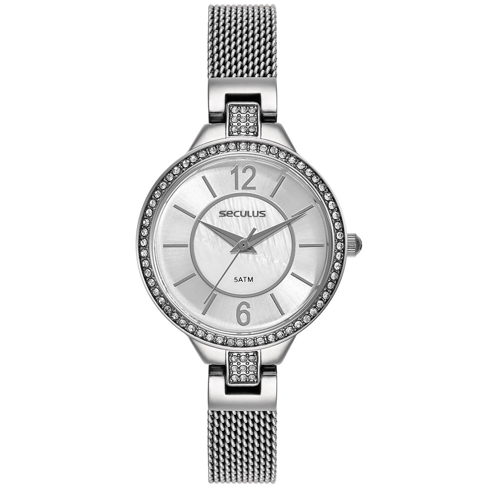 Relógio Feminino Analógico Elegante Prata Minimalista