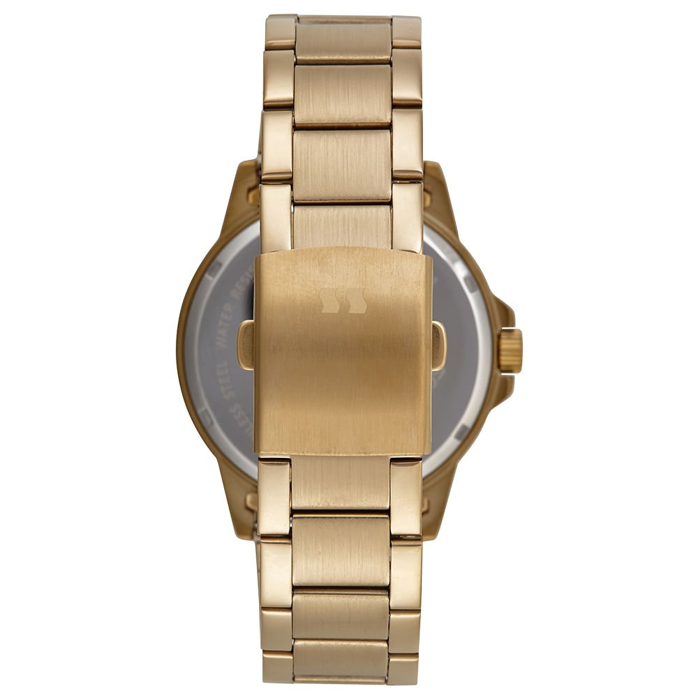 Relógio Masculino Casual Todo em Aço Mostrador Azul Azul 3