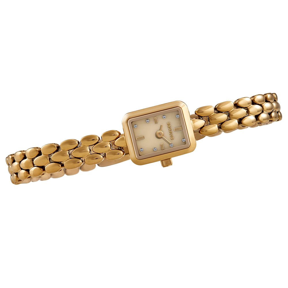 Relógio Feminino Dourado Movimento Micromáquina Dourado 2