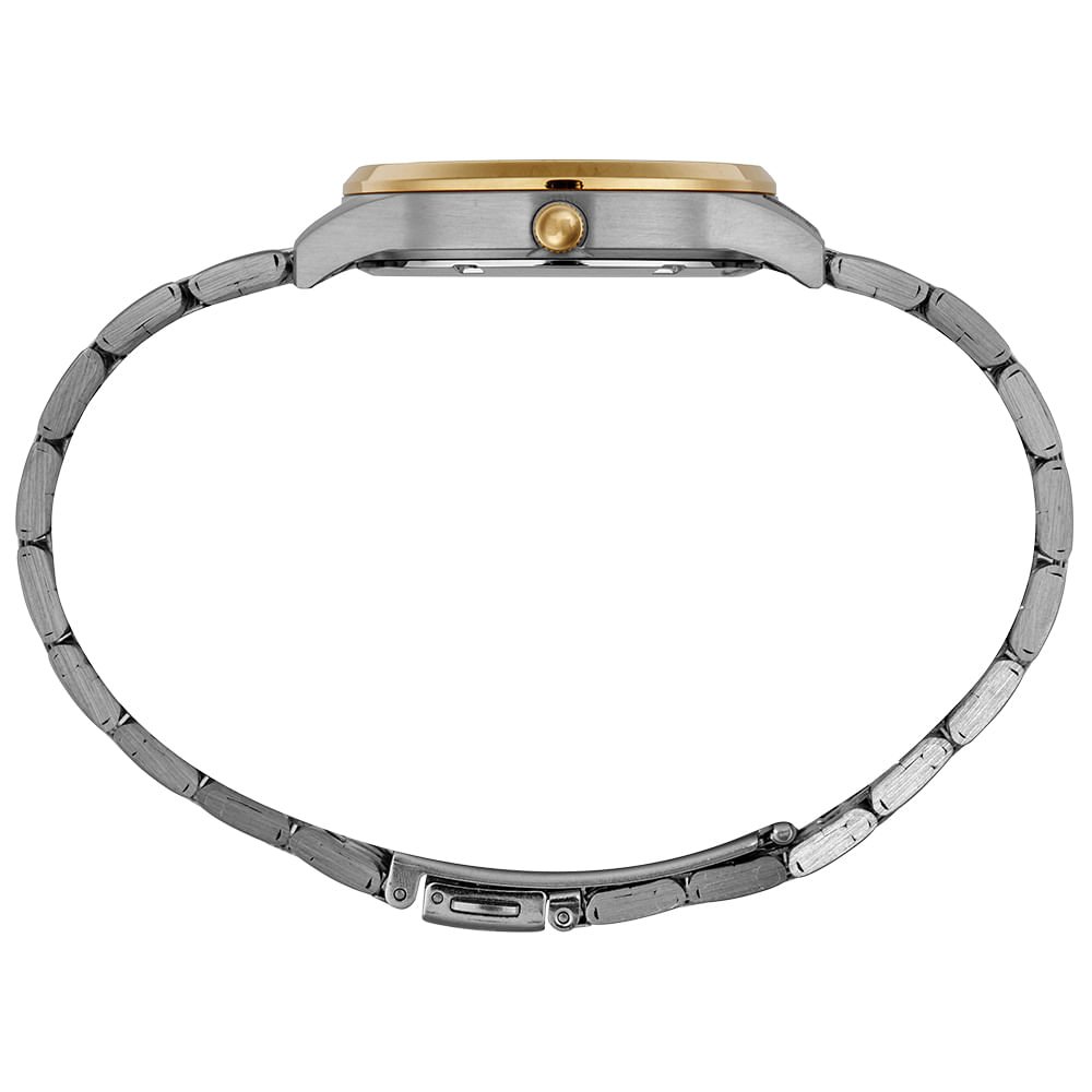 Relógio Feminino Analógico Bicolor em Cristais Multicores 2