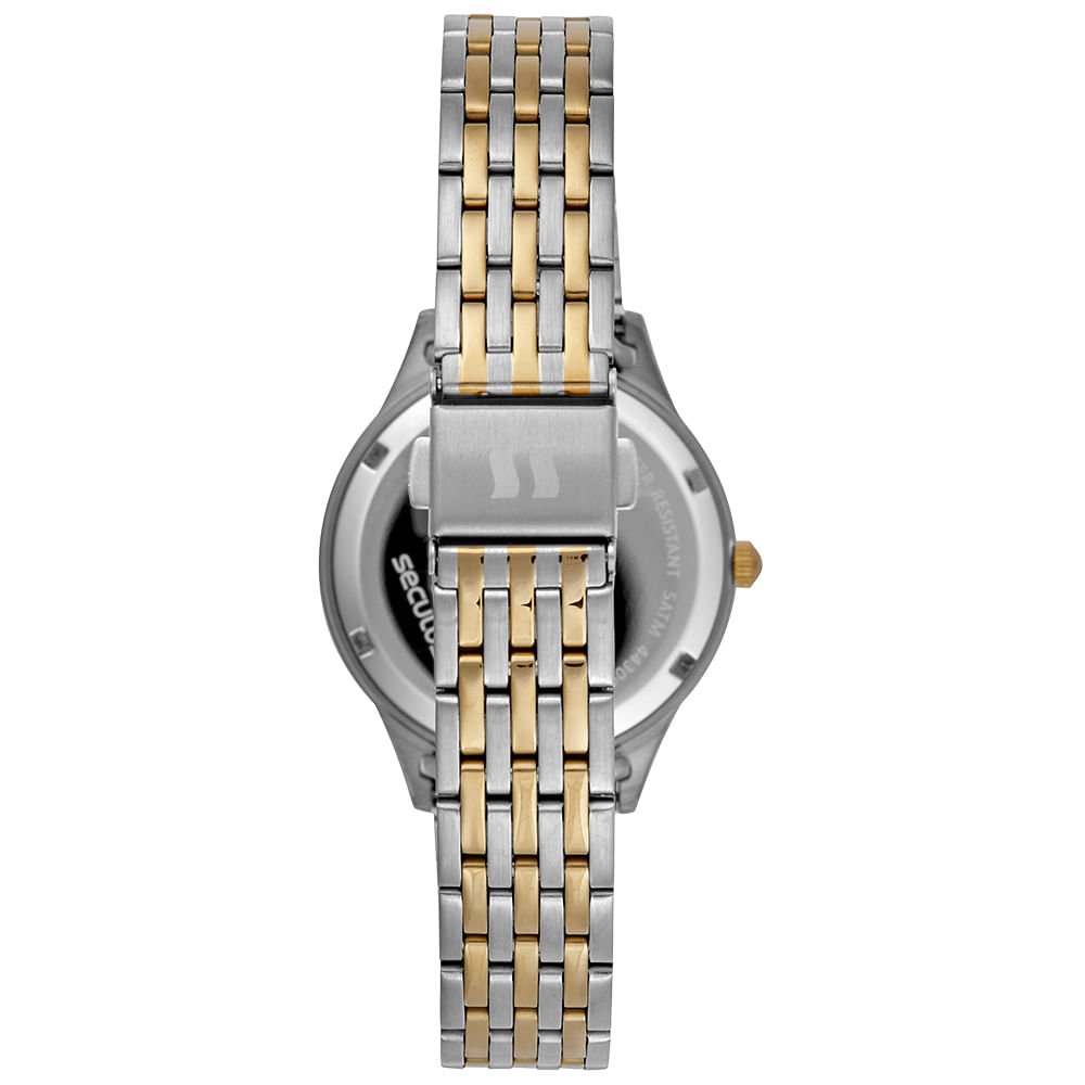 Relógio Feminino Analógico Bicolor em Cristais Multicores 3