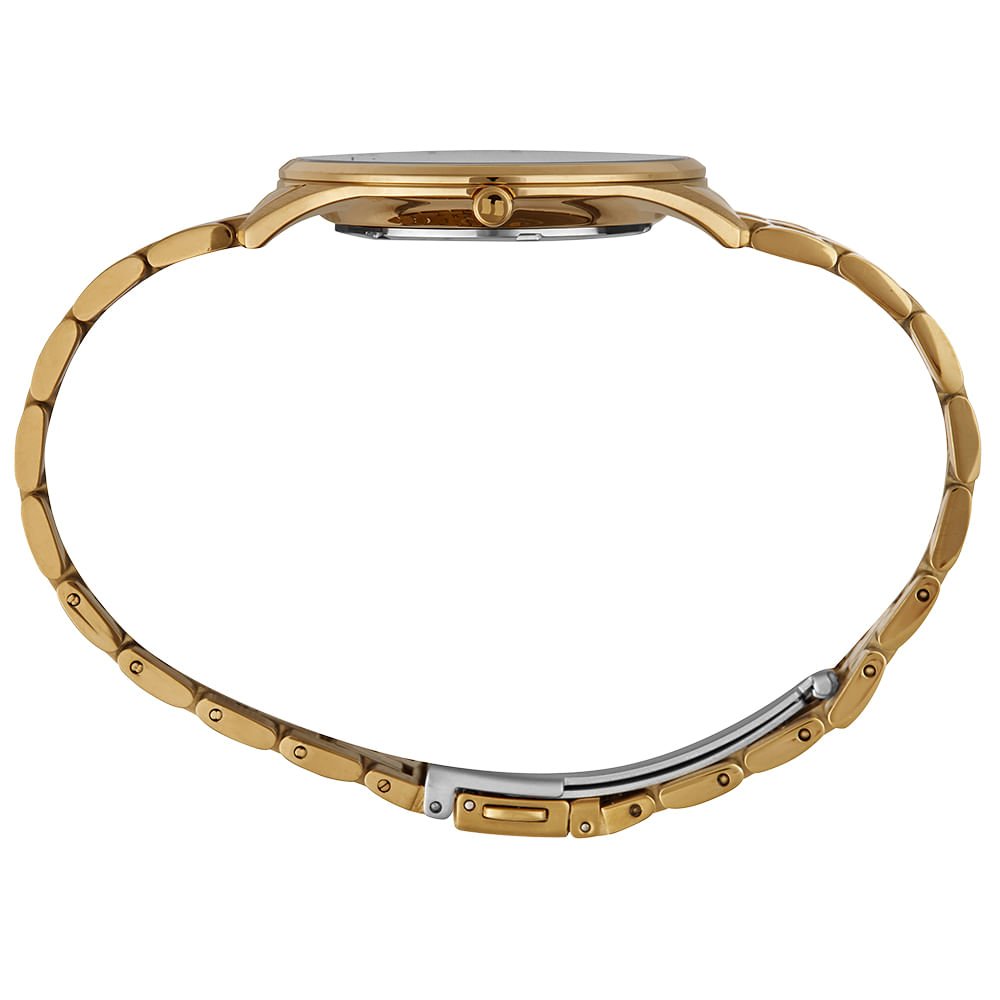 Relógio Masculino Aço Dourado Slim Minimalista Dourado 3