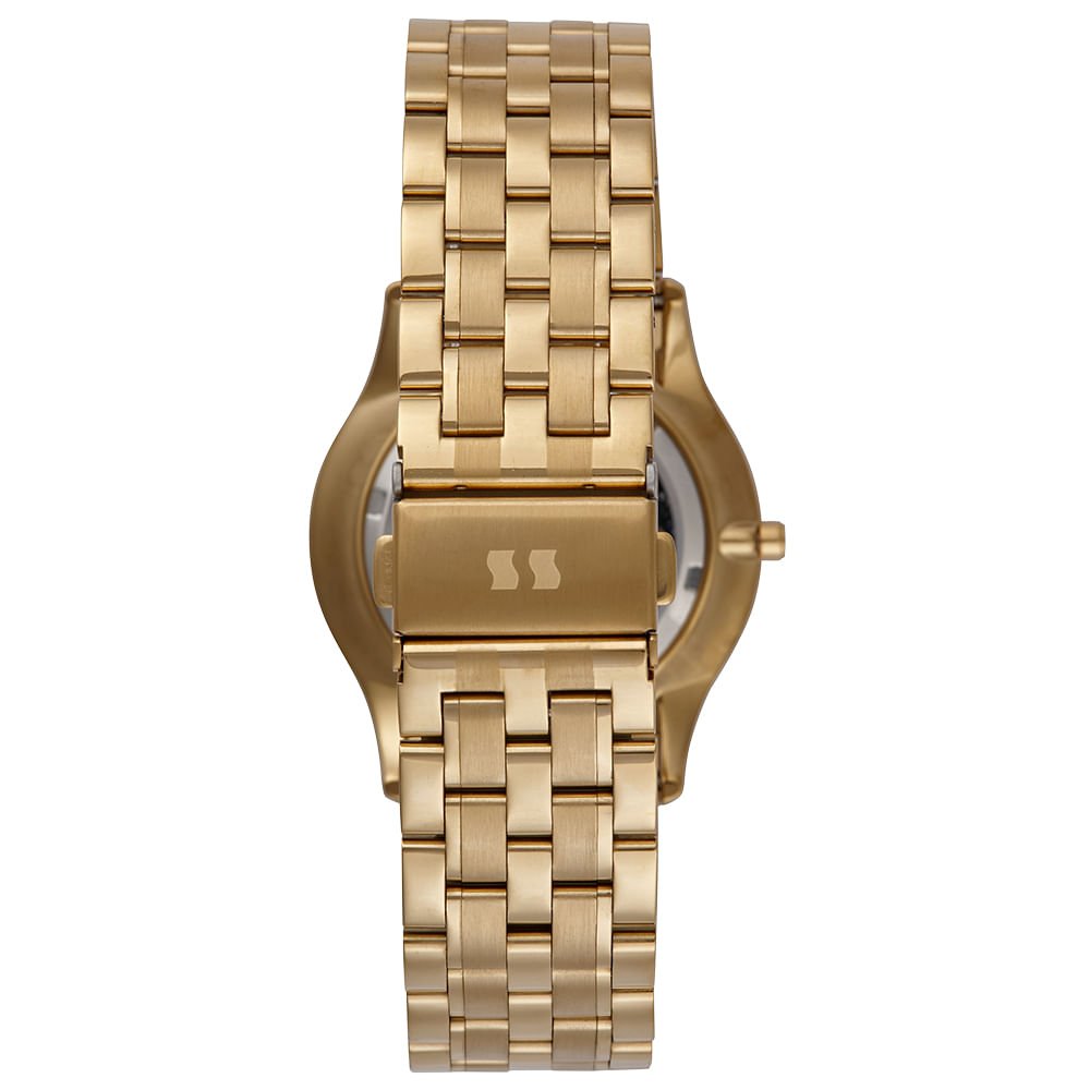 Relógio Masculino Aço Dourado Slim Minimalista Dourado 4