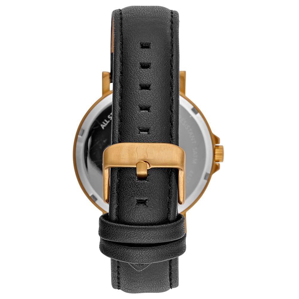 Relógio Masculino Aço Mostrador Dourado Minimalista Dourado 4