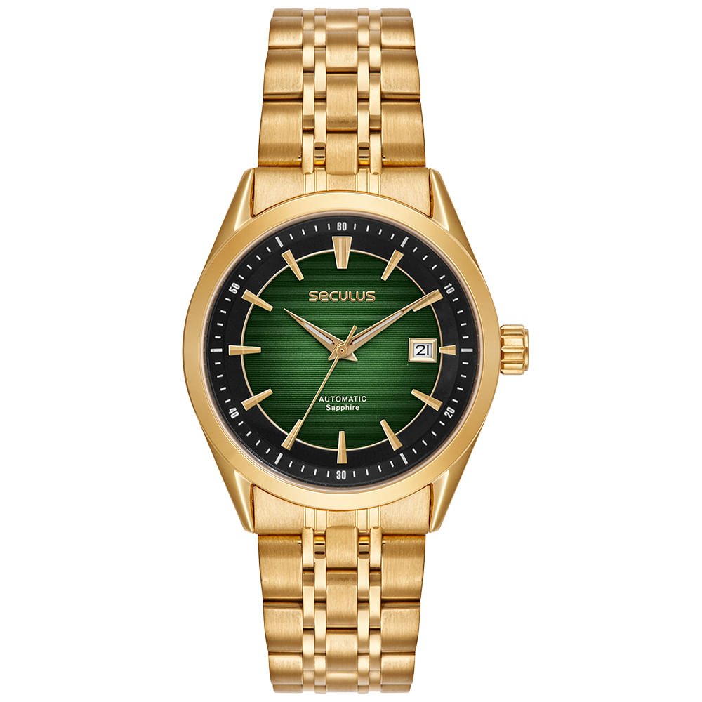Relógio Masculino Automático em Aço Dourado