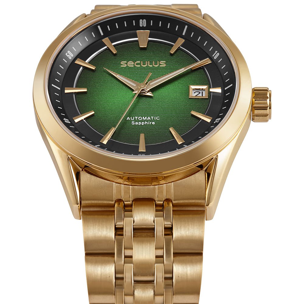 Relógio Masculino Automático em Aço Dourado Dourado 2