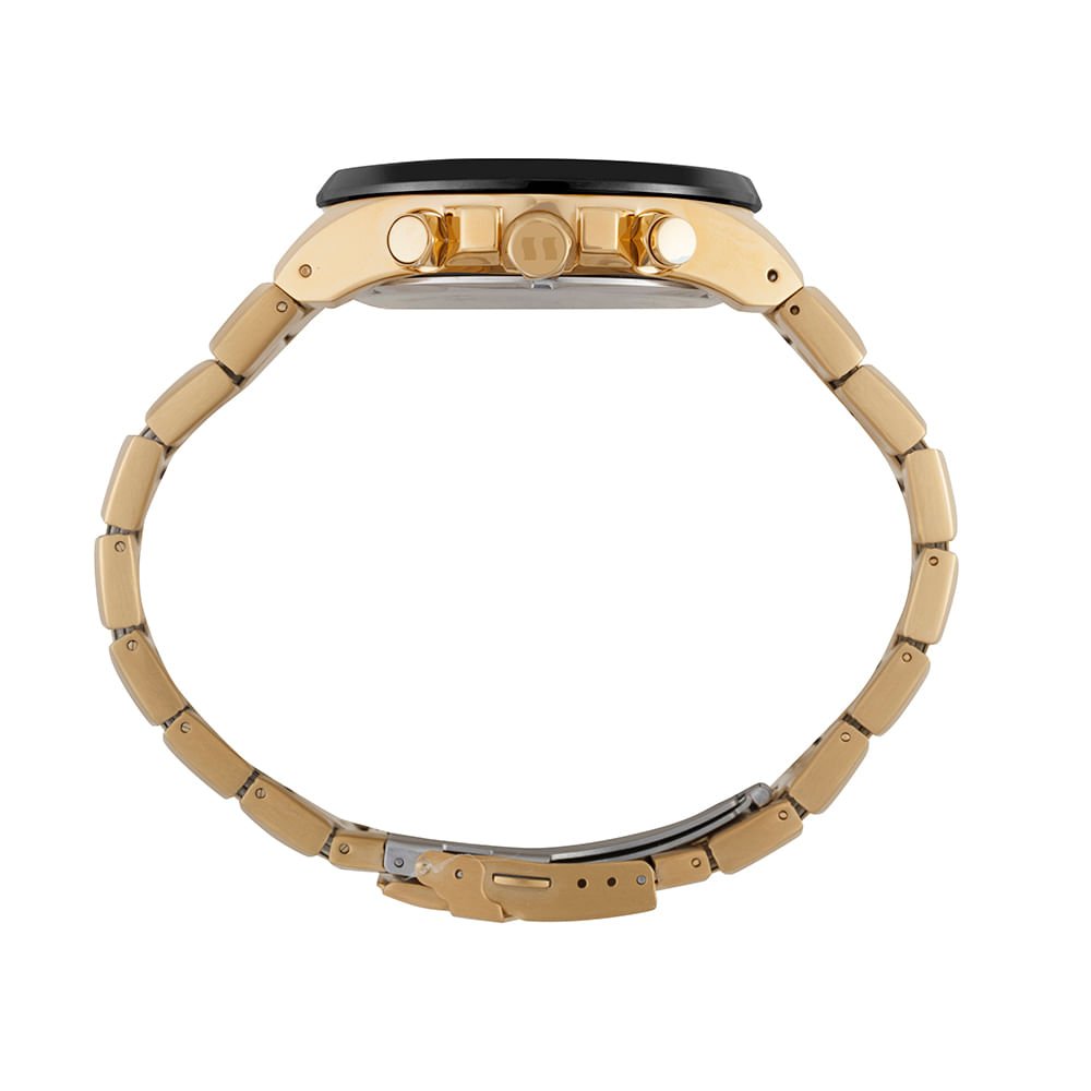 Relógio Masculino Cronógrafo 3D Dourado Dourado 3