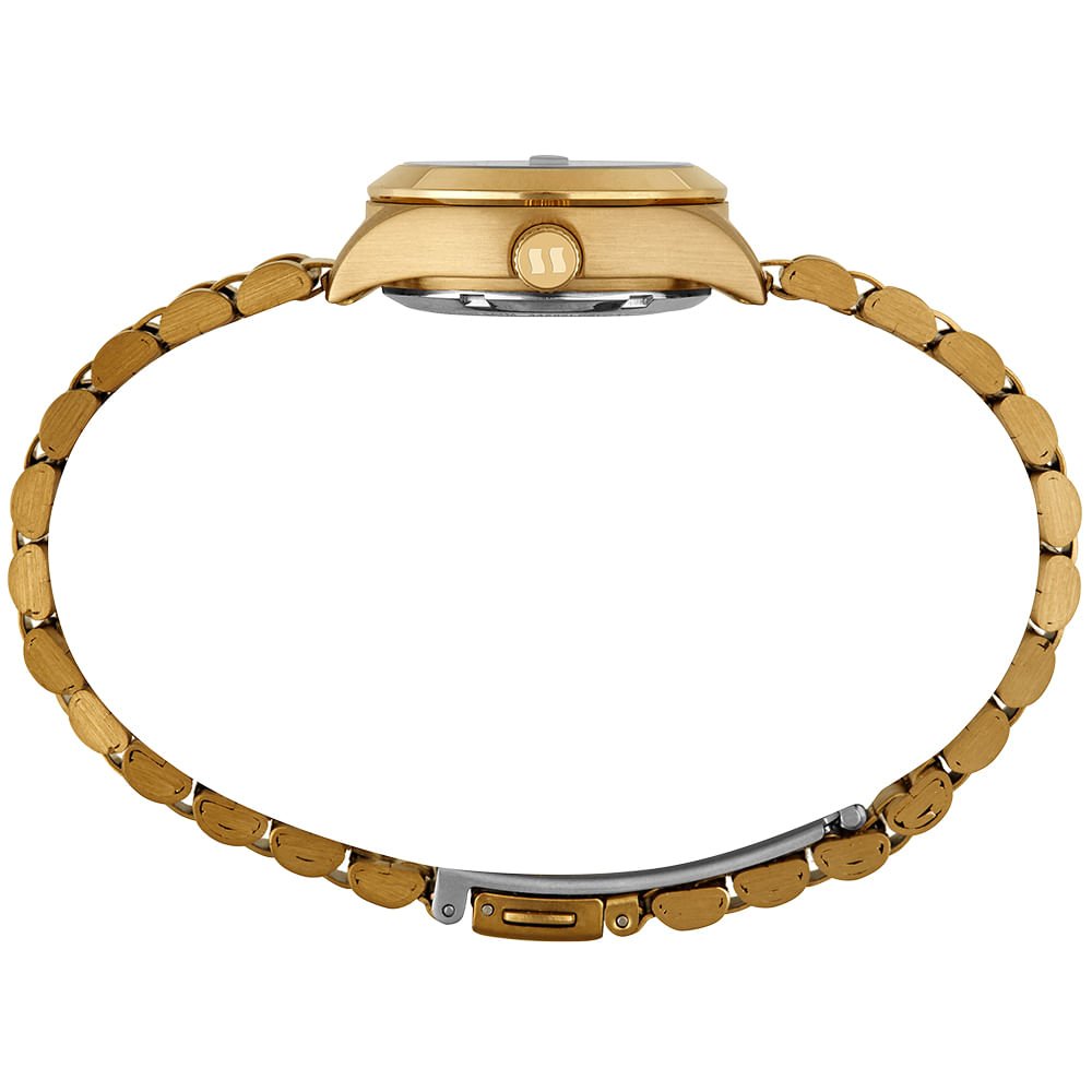 Relógio Feminino Automático Dourado fundo em Vidro Dourado 4