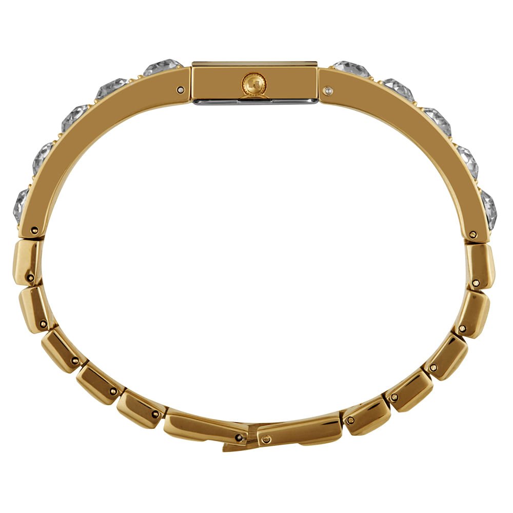 Relógio Feminino Bangle Cristais Swarovski Dourado Prata 3