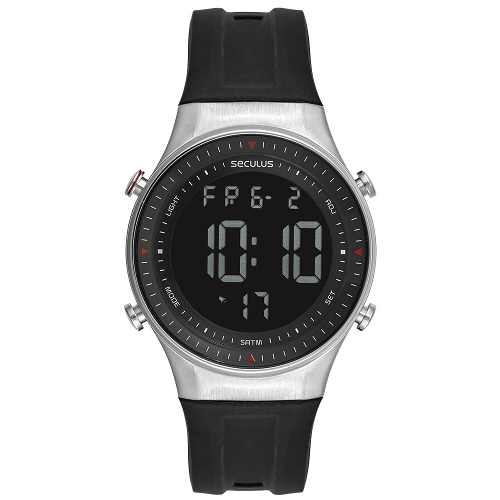 Relógio Masculino Digital Esportivo Silicone Prateado Prata 1