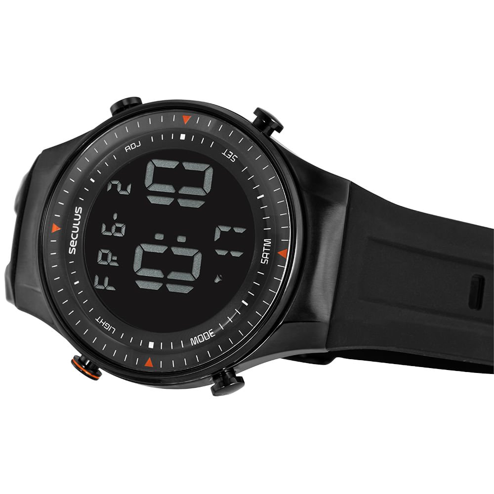 Relógio Masculino Digital Esportivo Silicone Preto Preto 2