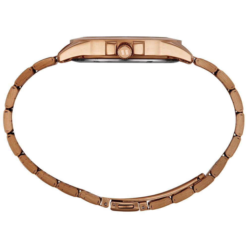 Relógio Feminino Analógico Cerâmica Facetada Rosé Dourado 3