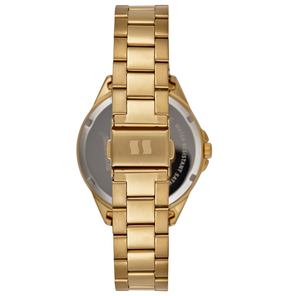 Relógio Feminino Analógico Cerâmica Facetada Dourado Dourado 4