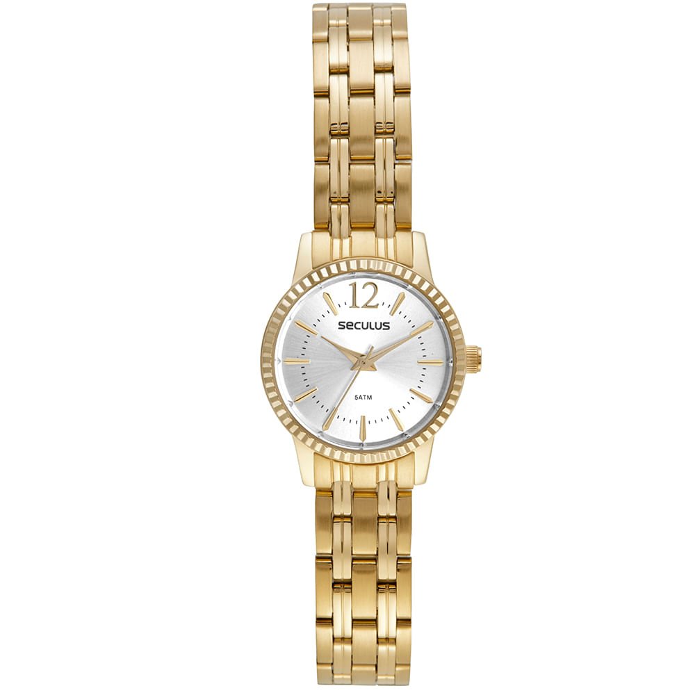 Relógio Feminino Analógico Bisel com Cristais Prata