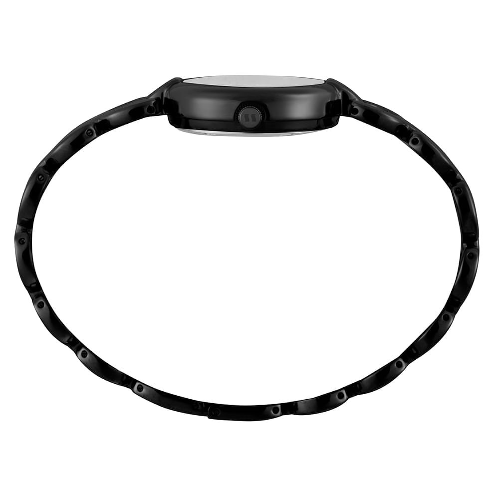 Relógio Feminino Metal Preto Analógico Redondo Preto 3