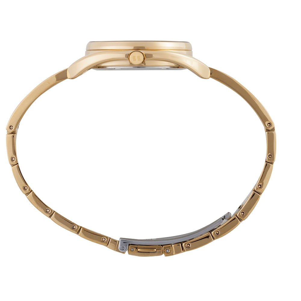 Relógio Feminino Dourado Metal Analógico Rosca Dourado 3
