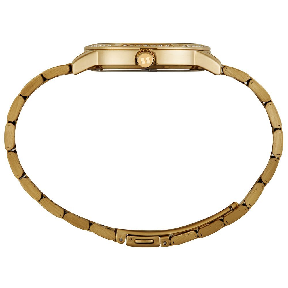 Relógio Feminino Metal Champagne Aço Dourado 2