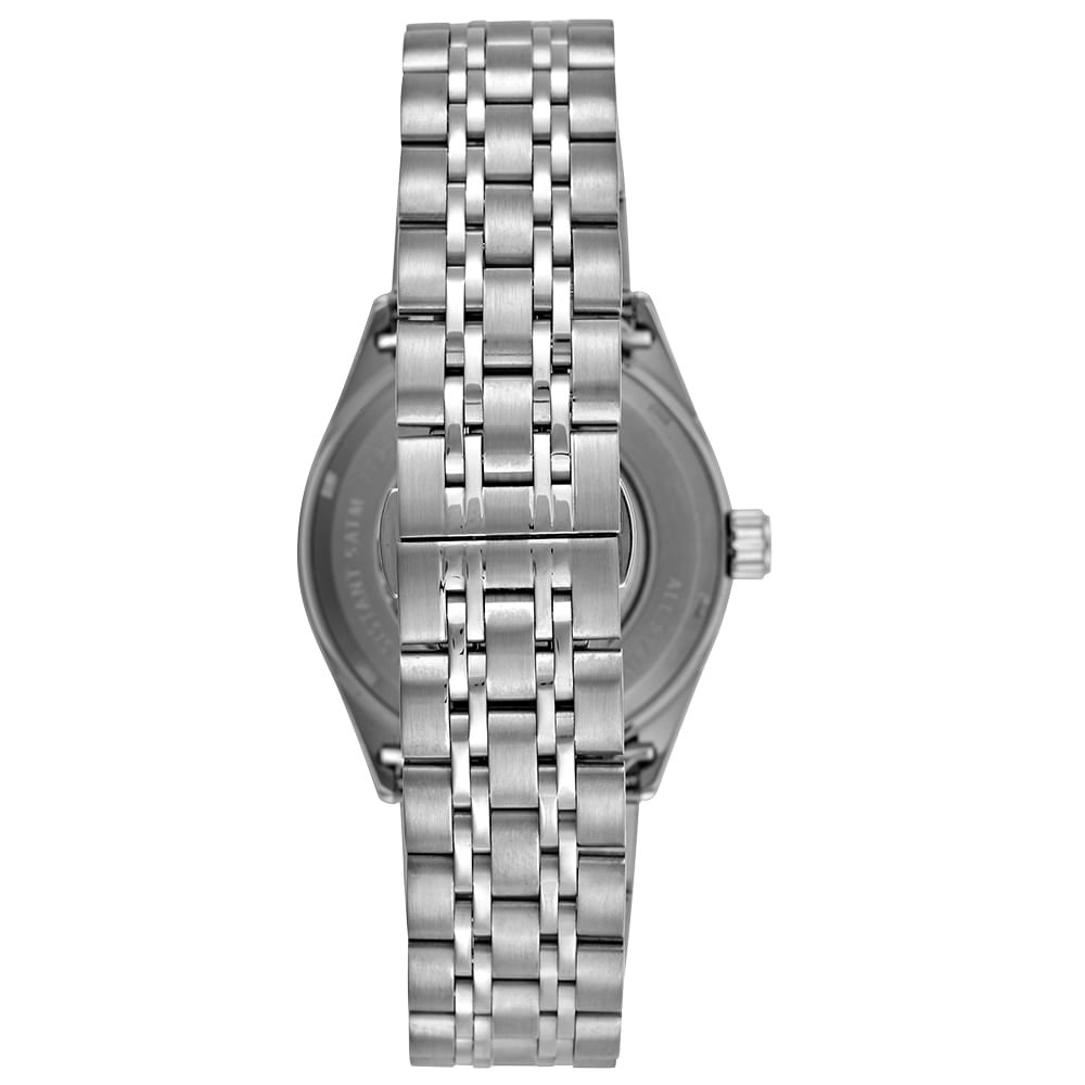 Relógio Automático Masculino Prata Aço Mostrador Azul Calendário Prata 4