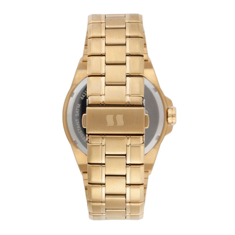 Relógio Masculino Dourado Numeração Aro Rampado 3D Dourado 4