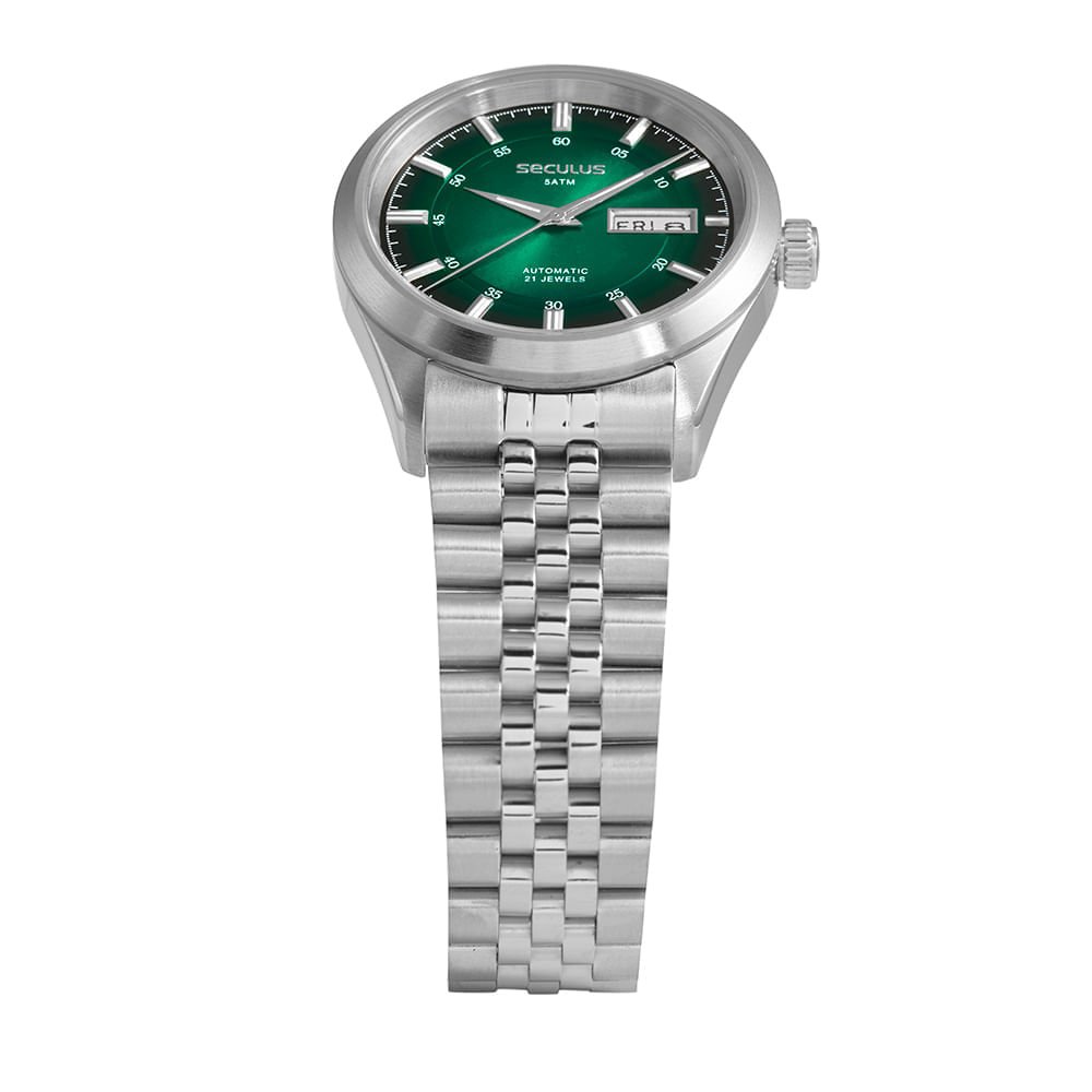 Relógio Automático Masculino Aço Efeito Sunset Prata 2
