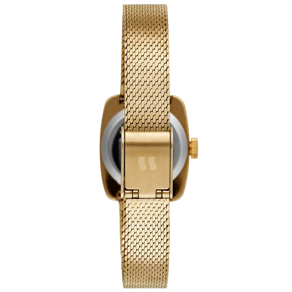 Relógio Feminino Analógico Numeração Mostrador Preto Dourado 4