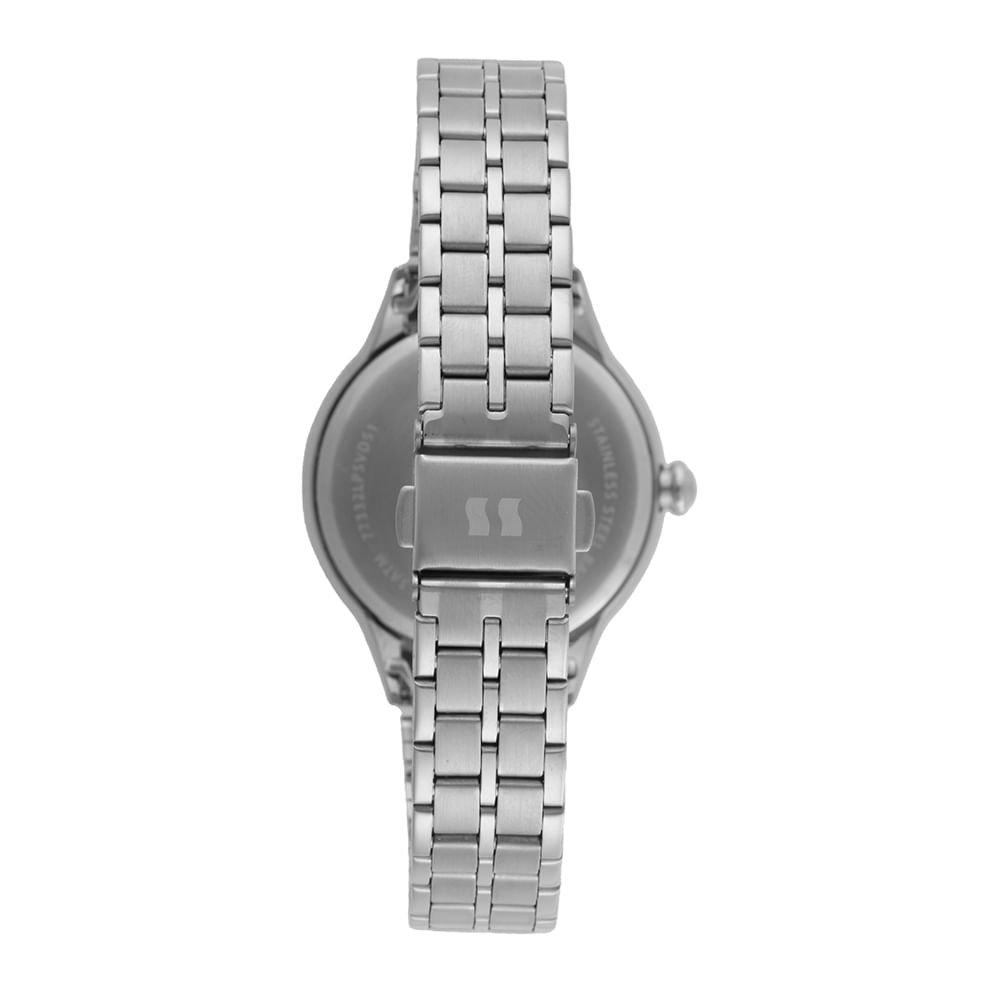 Relógio Feminino Anadigi Prata Minimalista Dial Espelhado Prata 4
