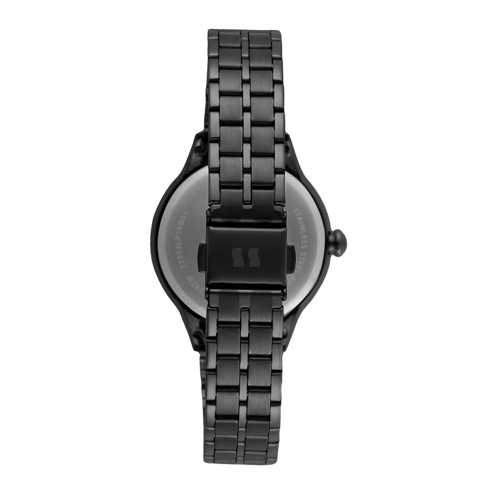 Relógio Feminino Anadigi Black Minimalista Dial Espelhado Preto 4