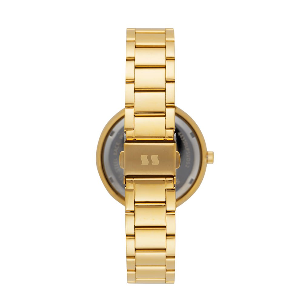 Relógio Feminino Analógico Minimalista Mostrador Prateado Dourado 3