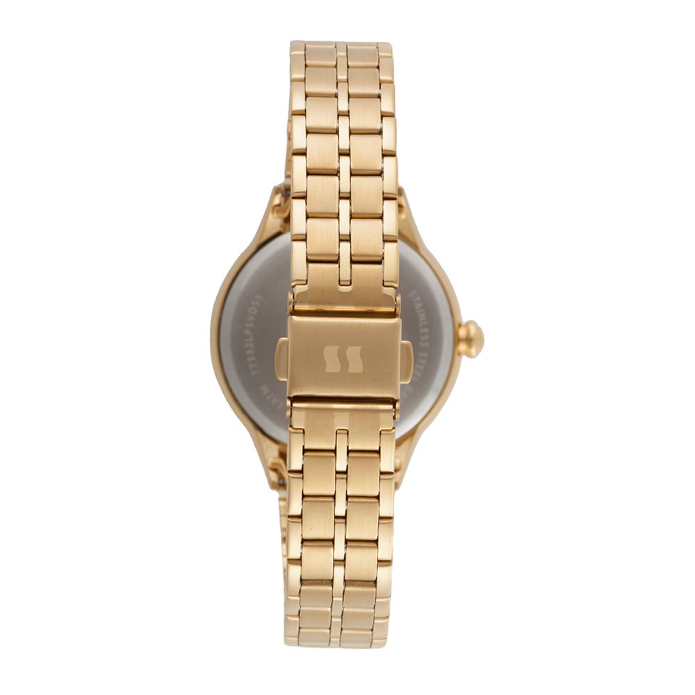 Relógio Feminino Anadigi Dourado Minimalista Dial Espelhado Dourado 4