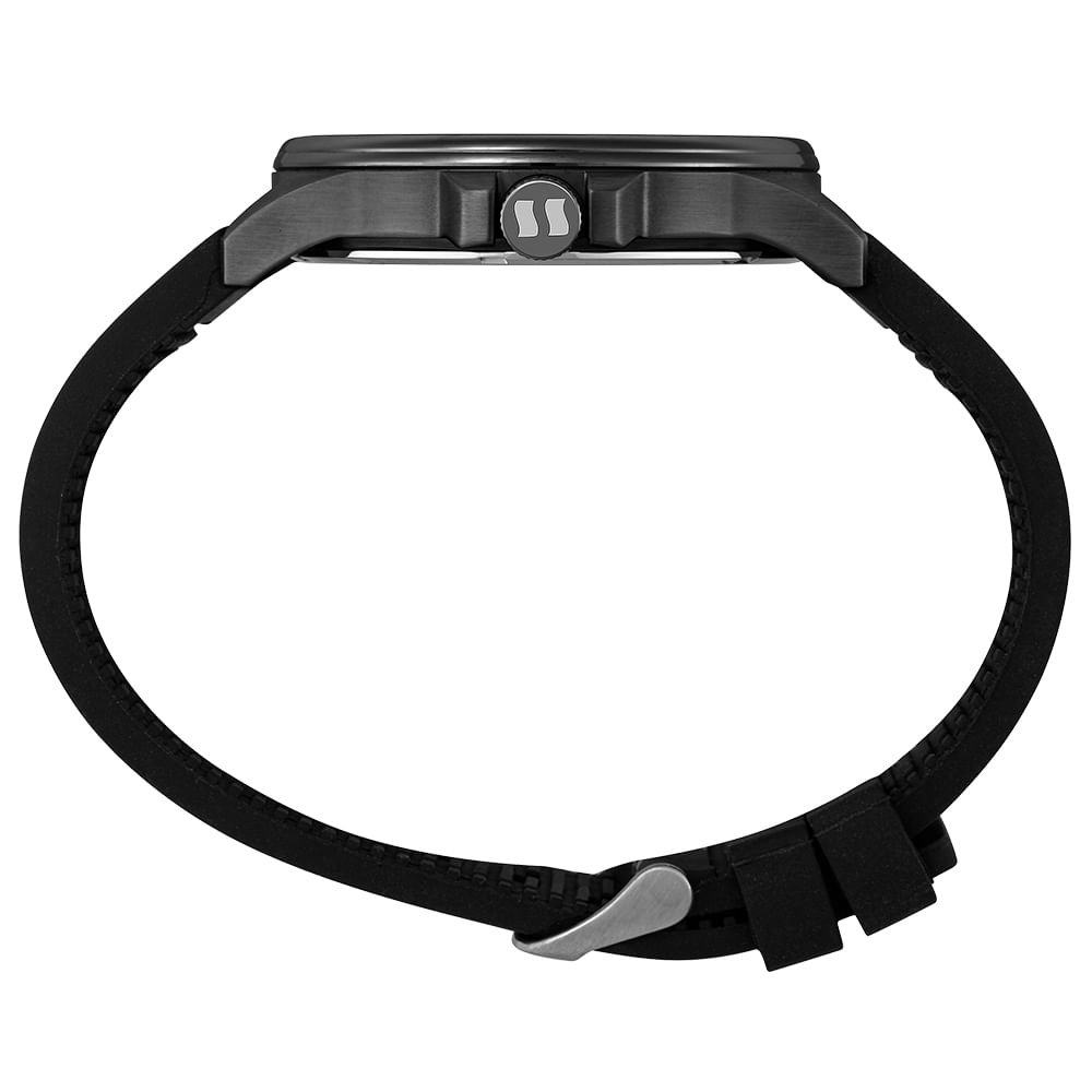 Relógio Masculino Analógico Esportivo Cinza Visor Amplo Preto 2