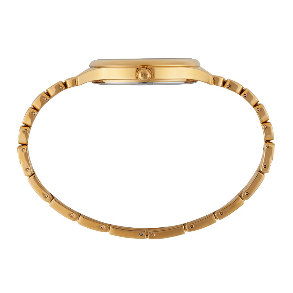Relógio Feminino Analógico Dourado Glitter Marcação Completa Dourado 2