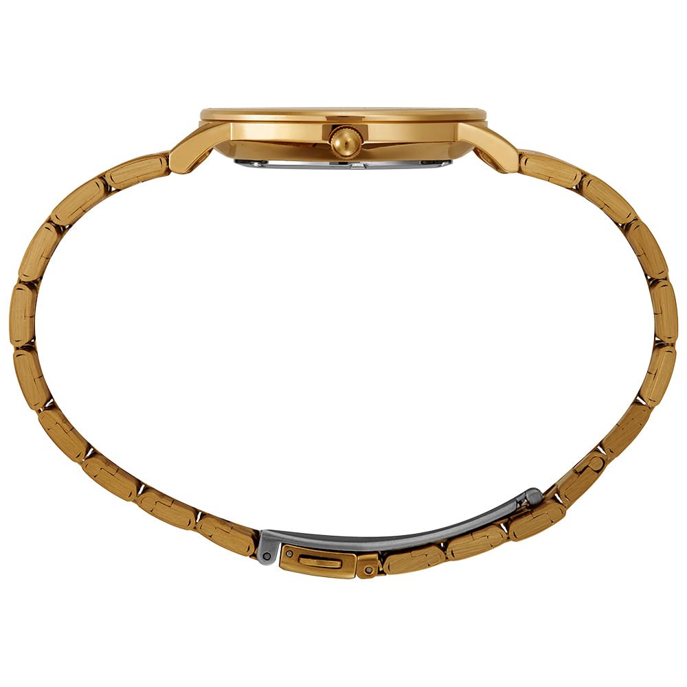 Relógio Masculino Dourado Aço Caixa Slim Dourado 3