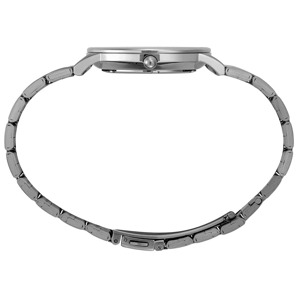 Relógio Masculino Aço Prata Caixa Slim Prata 3