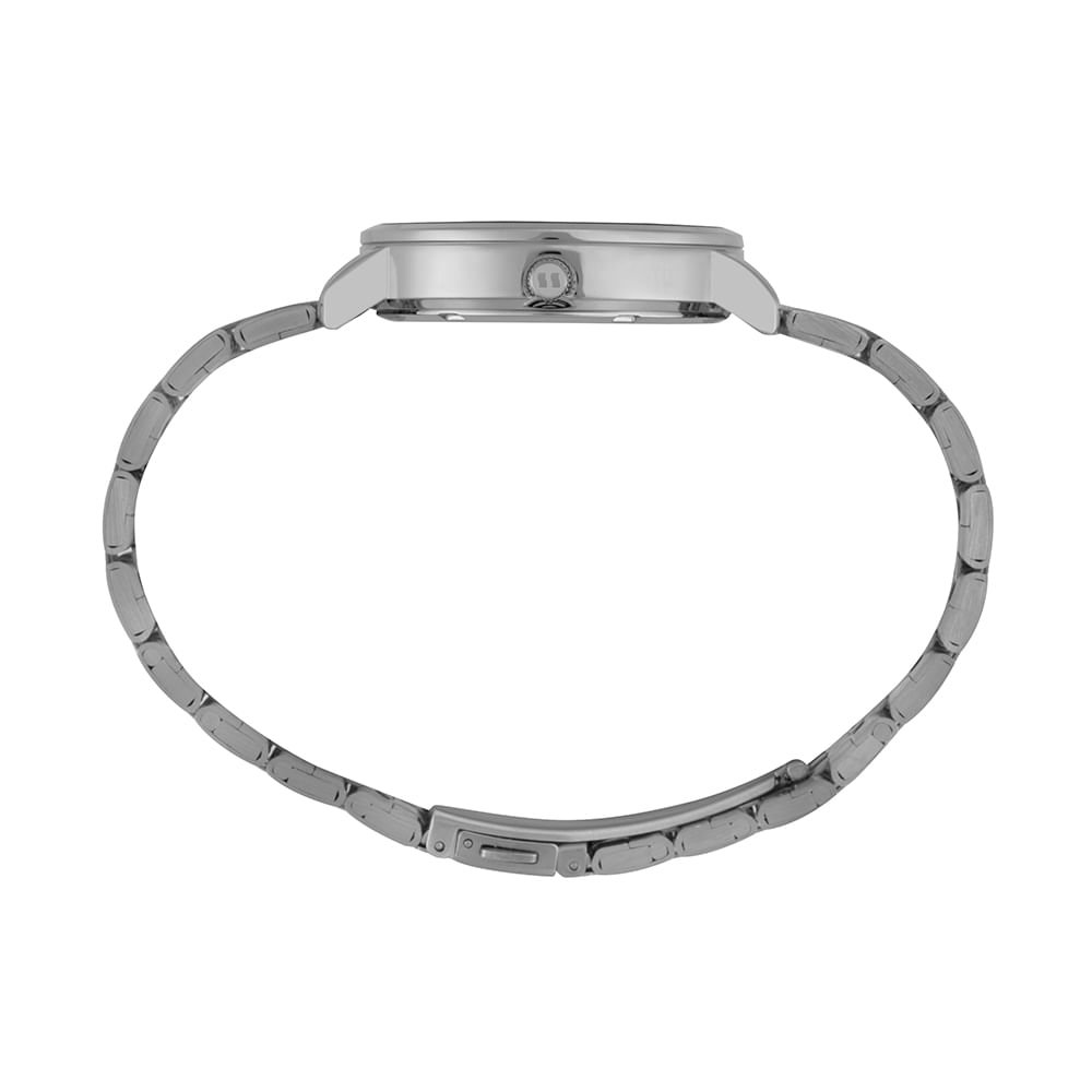 Relógio Feminino Prata Aço Minimalista com Glitter Prata 2