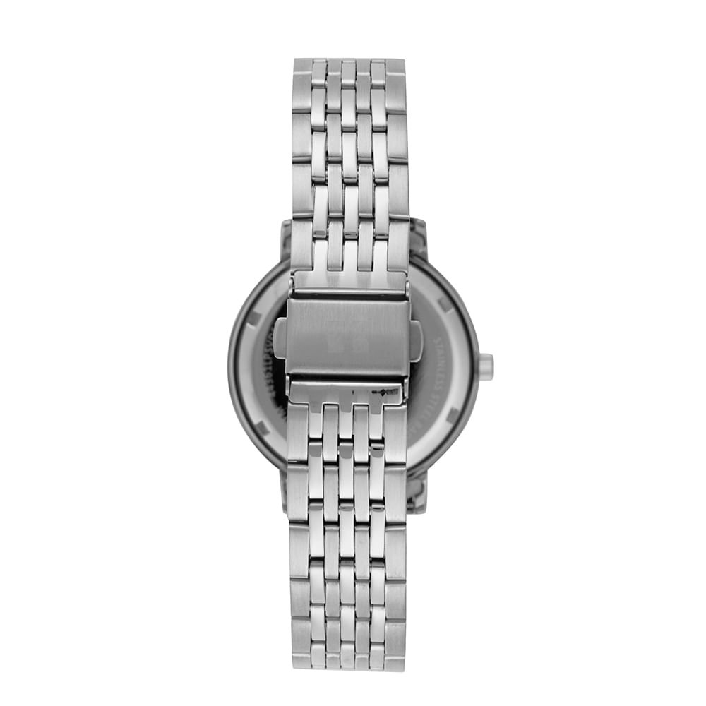 Relógio Feminino Prata Aço Minimalista com Glitter Prata 3
