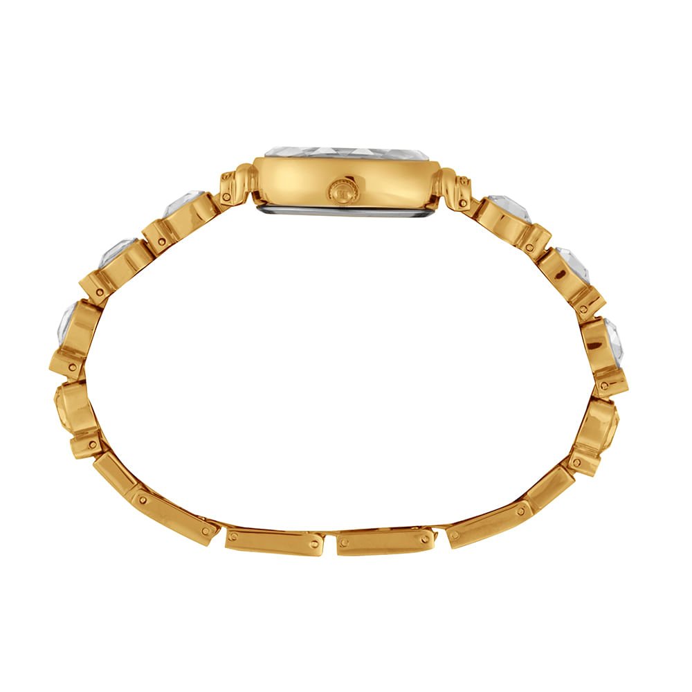 Relógio Feminino Dourado com pedras cravejadas Dourado 2