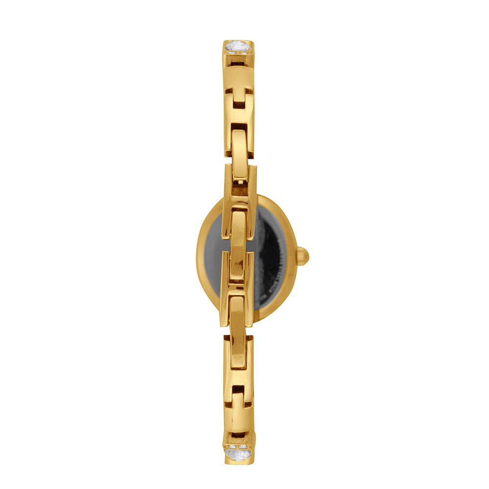 Relógio Feminino Dourado com pedras cravejadas Dourado 3