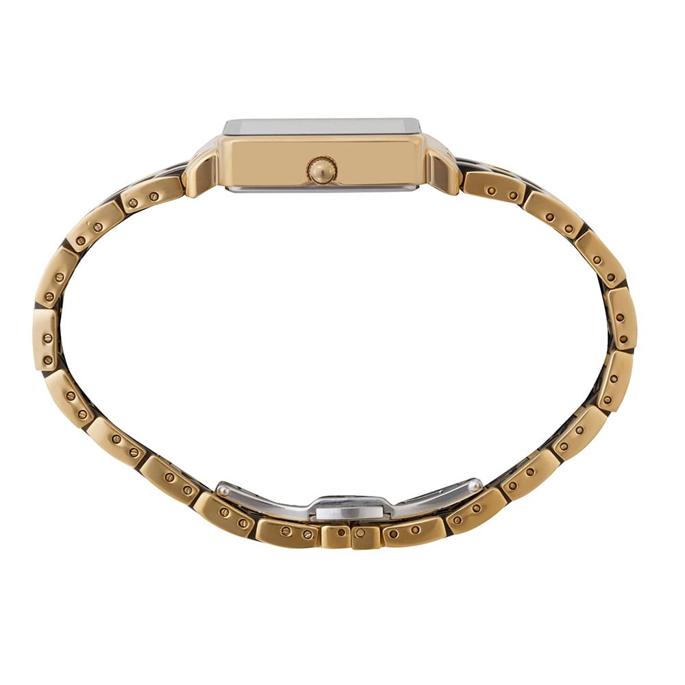 Relógio Feminino Cerâmica Quadrado Preto Dourado Preto/Dourado 2