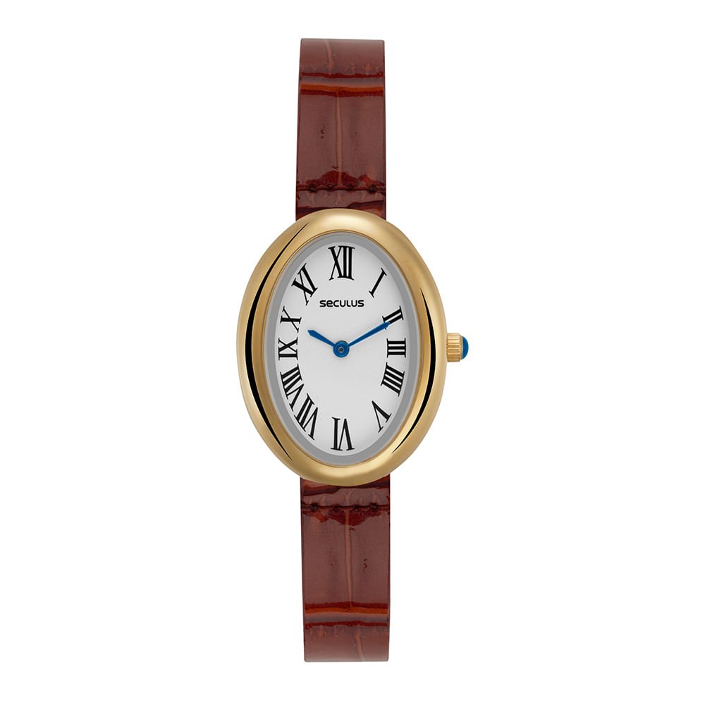 Relógio Feminino Vintage Couro Legítimo Marrom