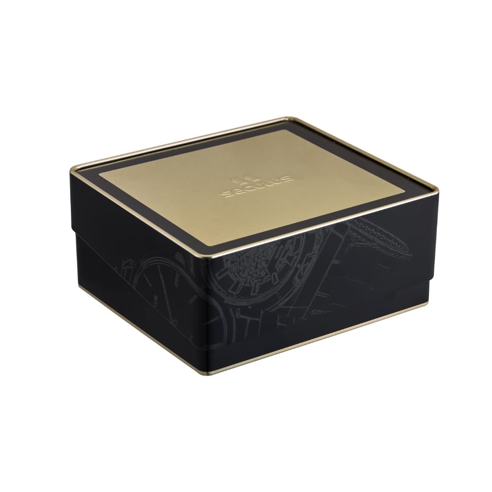 Kit Relógio Masculino Prata Couro e Pulseira em Aço Prata 5