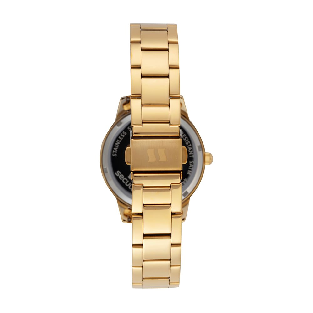 Relógio Feminino Com Aro em Pedras Dourado Dourado 3