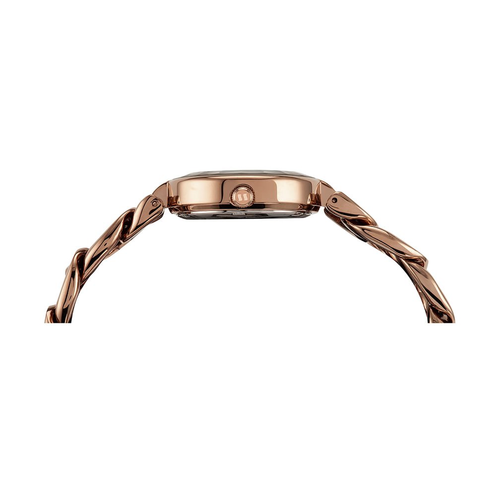 Relógio Feminino Bracelete Cristais Rosé Rosa 4