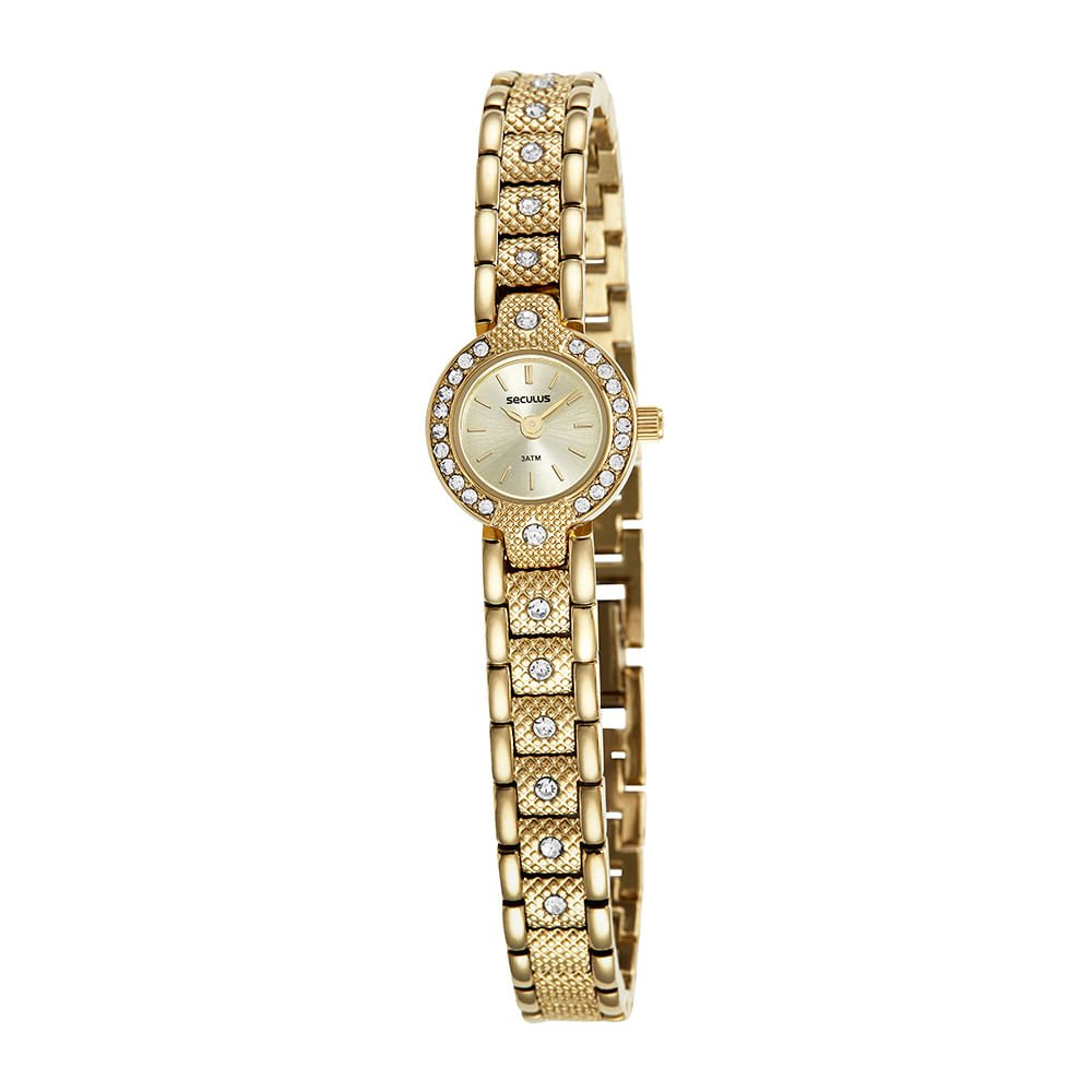 Relógio Feminino Clássico Dourado Dourado 4