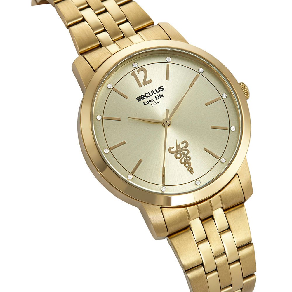Kit Relógio Feminino Profissões Fisioterapia Dourado Dourado 4