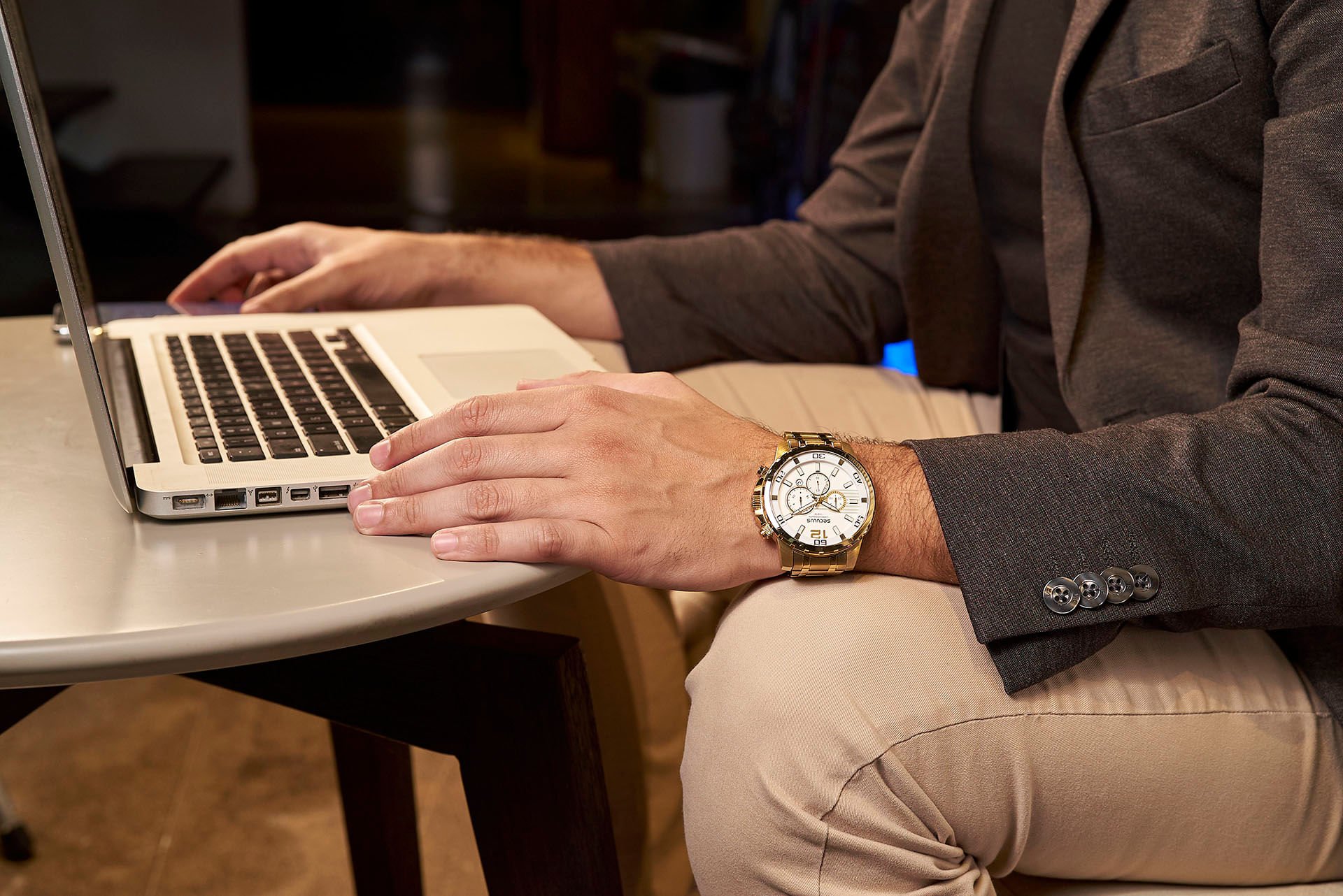 Relógio Masculino Cronógrafo Dourado Dourado 2